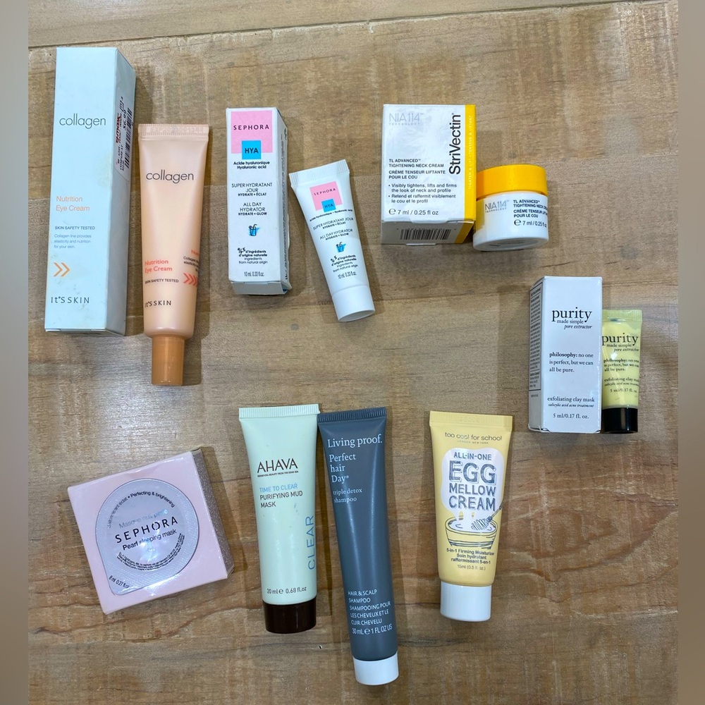 8 bundle skincare Sephora Living Proof Ahava Purity NIA 114 cream mask glow